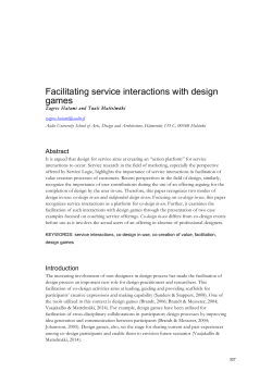 Facilitating service interactions with design games