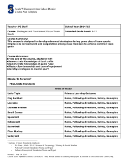 Strategies and Tournament Play - South Williamsport Area School