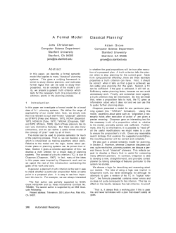 A Formal Model Classical Planning