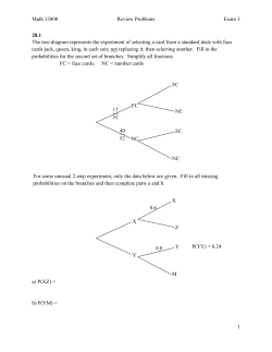 Math 13800 Review Problems Exam 3 1 28.1 The tree diagram