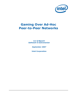 Gaming Over Ad-Hoc Peer-to-Peer Networks