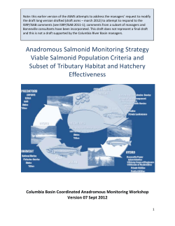 Columbia Basin Coordinated Anadromous Monitoring Workshop