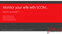 Monitor your wife with SCOM&hellip;