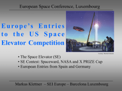 Europe&acute;s entries to the US Space Elevator Competition