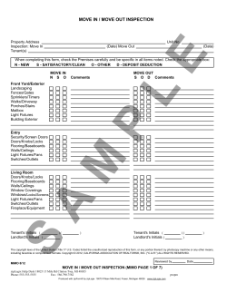 move in / move out inspection