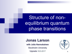 Structure of non- equilibrium quantum phase transitions