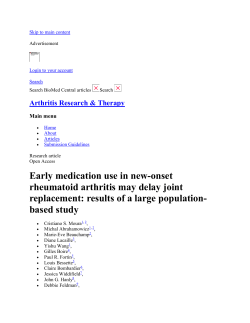Early medication use in new-onset rheumatoid arthritis may delay