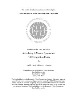 Articulating A Modern Approach to FCC Competition Policy