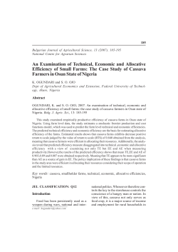 An Examination of Technical, Economic and Allocative Efficiency of