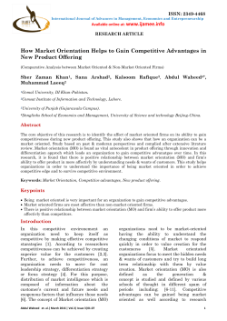 How Market Orientation Helps to Gain Competitive Advantages in