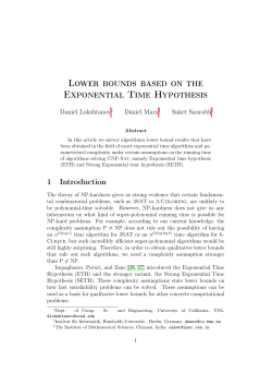 Lower bounds based on the Exponential Time Hypothesis