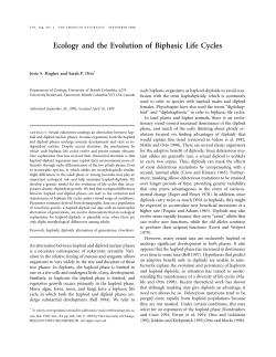 Ecology and the Evolution of Biphasic Life Cycles