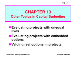 CHAPTER 10 Risk and Other Topics in Capital Bdugeting