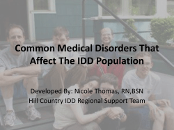 Common Medical Conditions That Affect The IDD Population