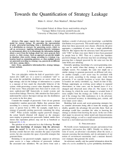 Towards the Quantification of Strategy Leakage