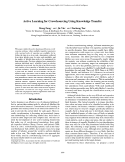 Active Learning for Crowdsourcing Using Knowledge Transfer
