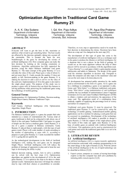 Optimization Algorithm in Traditional Card Game Rummy 21