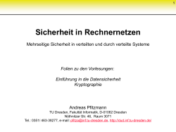 Sicherheit in Rechnernetzen - Professur f&uuml;r Datenschutz und