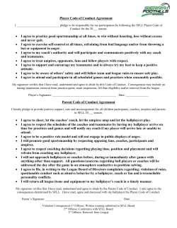 SFLL Player Code of Conduct Agreement