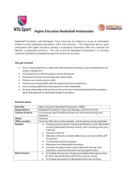 Higher Education Basketball Ambassador Basketball Foundation