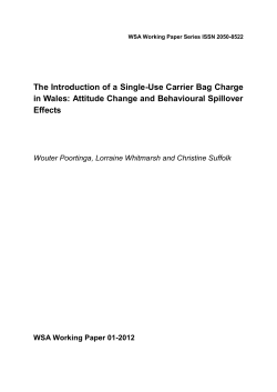 The Introduction of a Single-Use Carrier Bag Charge in Wales