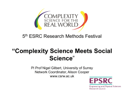 About the Complexity Science in the Real World Network&hellip;.