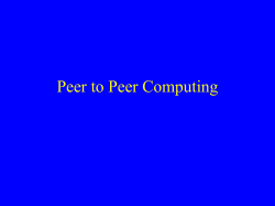 Peer to Peer Computing