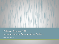 Political Science 102 Introduction to Comparative Politics