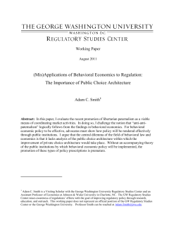 (Mis)Applications of Behavioral Economics to Regulation: The