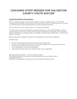 coaching staff needed for galveston county youth soccer