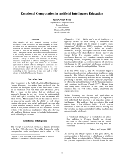 Emotional Computation in Artificial Intelligence Education