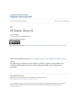 08. Kinetic Theory II - DigitalCommons@URI