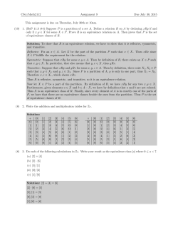 CSci/Math2112 Assignment 9 Due July 30, 2015 This assignment is