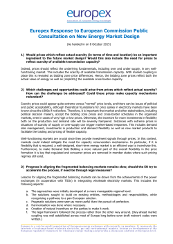 Europex(Response(to(European(Commission(Public( Consultation