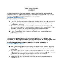 legal professionals avvocati - Consolato Generale