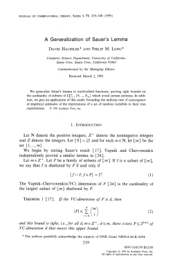 A Generalization of Sauer`s Lemma