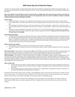 ODSL Game Day Use of Club-Pass Players