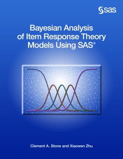 Bayesian Analysis of Item Response Theory Models Using SAS&reg;