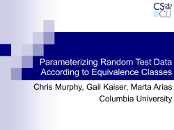 Parameterized Random Test Data Generation