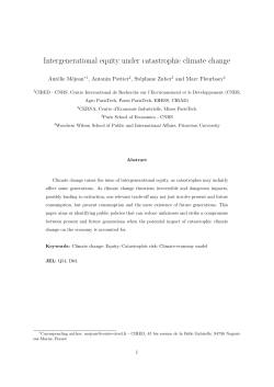 Intergenerational equity under catastrophic climate change
