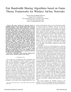 Fair Bandwidth Sharing Algorithms based on Game Theory