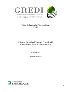 Cahier de Recherche / Working Paper 11-06 A Note on