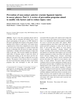 Prevention of non-contact anterior cruciate ligament injuries in