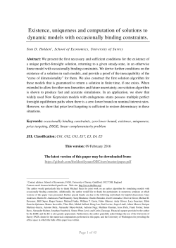 Existence, uniqueness and computation of solutions to dynamic