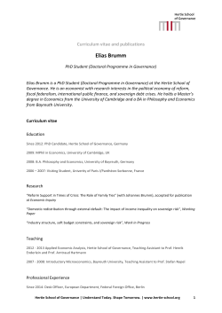 Elias Brumm - Hertie School of Governance
