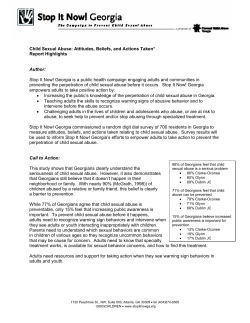 Child Sexual Abuse: Attitudes, Beliefs, and Actions Taken* Report