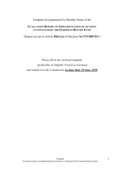 Template for preparation by Member States of the