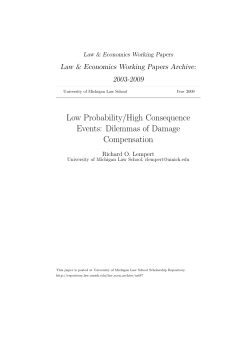 Low Probability/High Consequence Events