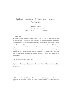 Optimal Structure of Fiscal and Monetary Authorities
