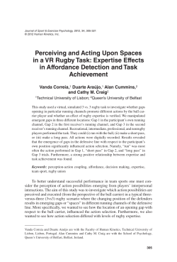 Perceiving and Acting Upon Spaces in a VR Rugby